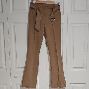 Spring Street Camel Tie-Waist Flare Pants – Size 3